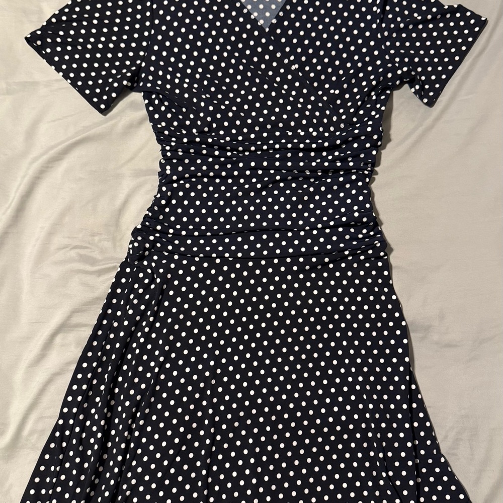 Chic Black and White Polka Dot Midi Dress